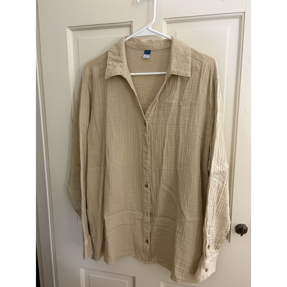 Old Navy Linen Button Up Large
